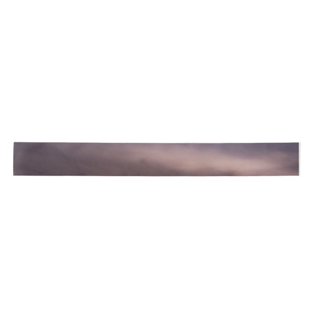 Dreamy Swirled Purple Grey Clouds Satin Ribbon (Front)