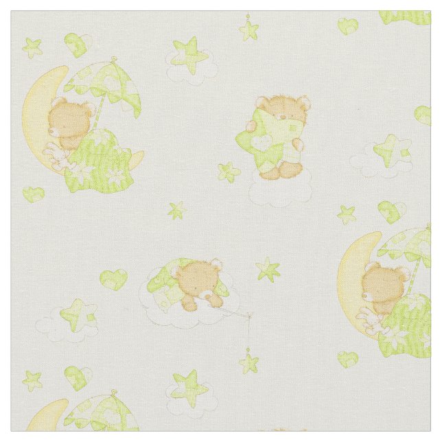 Dreamy Teddy Bear Fabric (Close Up)
