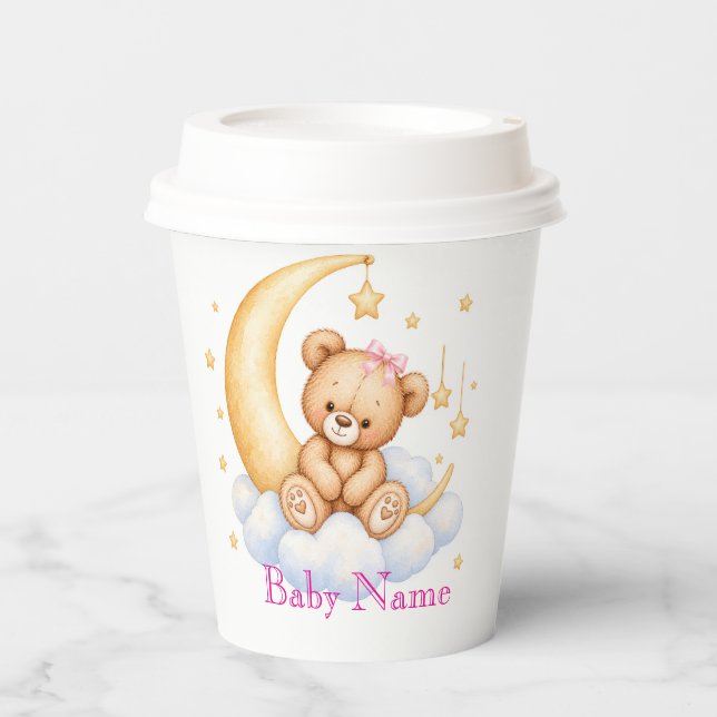 Dreamy Teddy Bear Paper Cups (Front)