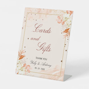 Dreamy Terracotta Enchanted Floral Card And Gifts Pedestal Sign