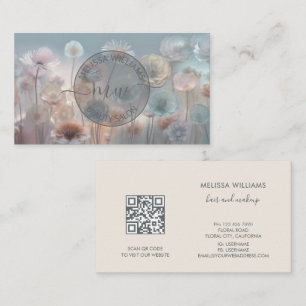 Dreamy Transparent Flowers Logo Business Card