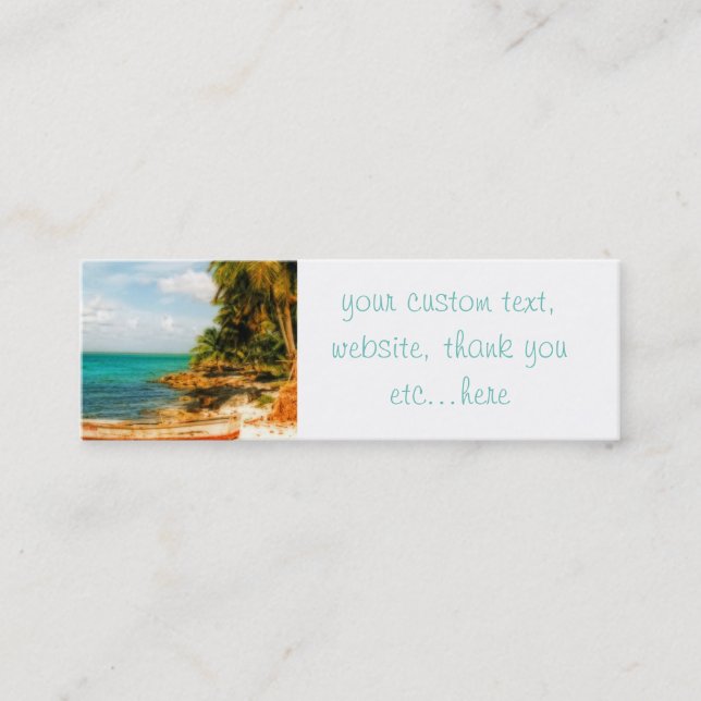 Dreamy Tropical Beach Mini Business Card (Front)