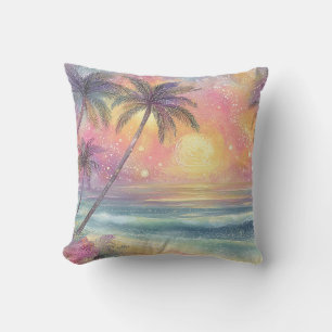 Dreamy tropical beachscape cushion