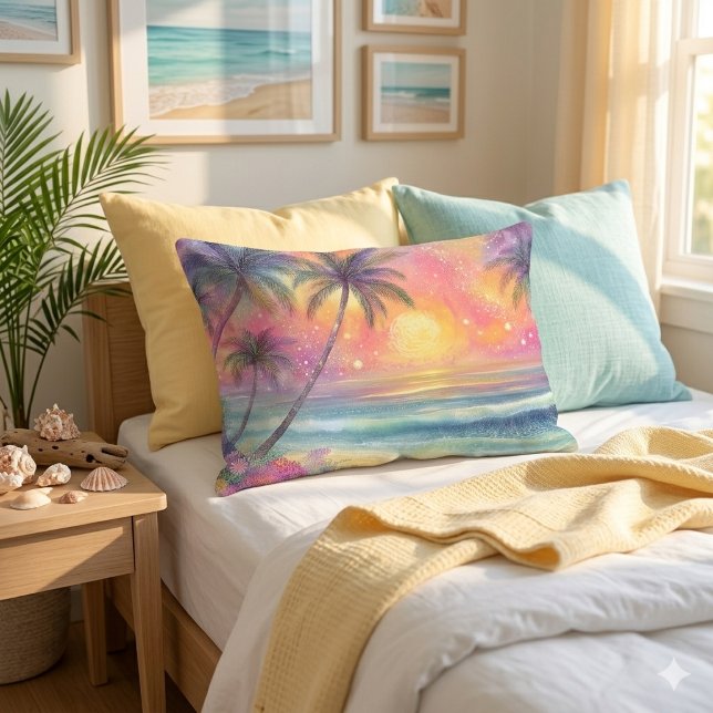 Dreamy tropical beachscape decorative cushion (Creator Uploaded)