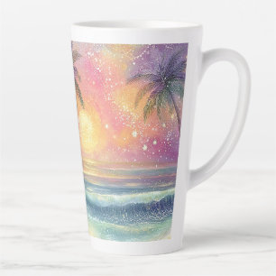 Dreamy tropical beachscape latte mug