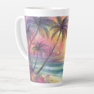 Dreamy tropical beachscape latte mug