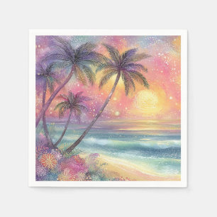 Dreamy tropical beachscape napkin