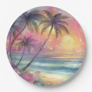 Dreamy tropical beachscape paper plate