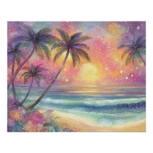 Dreamy tropical beachscape poster