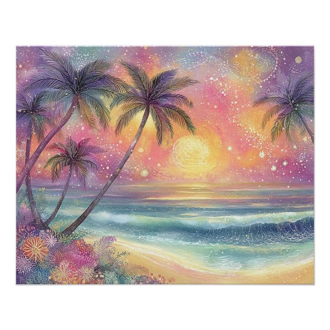Dreamy tropical beachscape poster (Front)