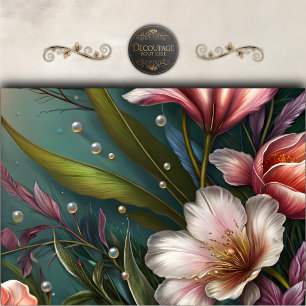 Dreamy Tropical Floral Decoupage Tissue Paper