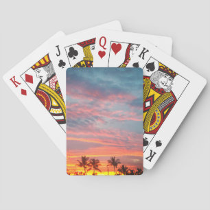Dreamy tropical sunset playing cards