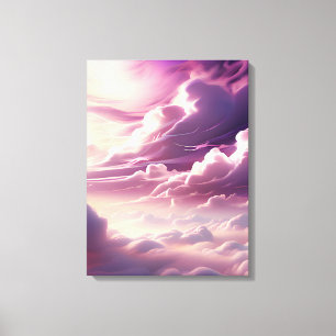 Dreamy Twilight: Ethereal Purple Cloudscape Canvas Print