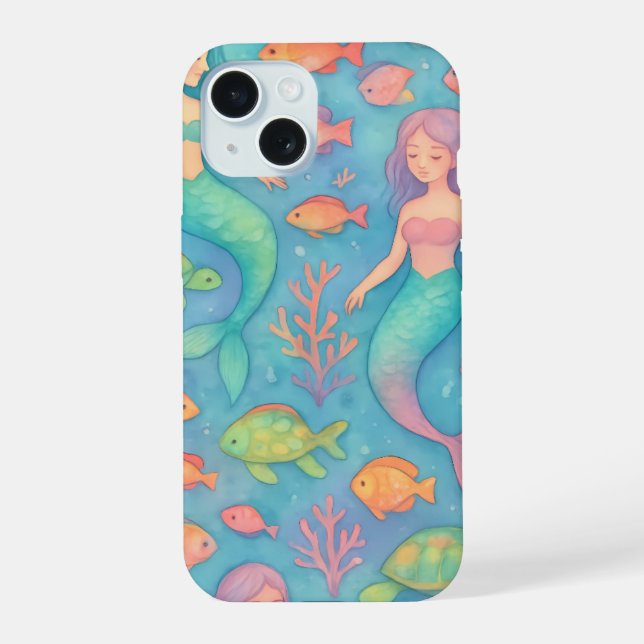 Dreamy Underwater Fantasy Pattern  iPhone 15 Case (Back)