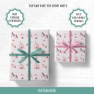Dreamy Unicorn and Castles Wrapping Paper