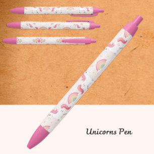 Dreamy Unicorns, Rainbows, Flowers, Cute Pen