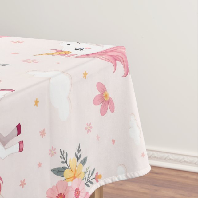 Dreamy Unicorns, Rainbows, Flowers, Cute Tablecloth (In Situ)