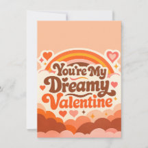 Dreamy Valentine’s Day Card Retro Love Rainbow Rom