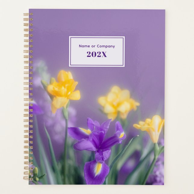 Dreamy violet floral planner (Front)