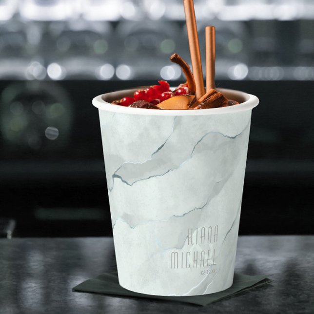 Dreamy Watercolor Abstract Wedding Green ID817 Paper Cups (Creator Uploaded)