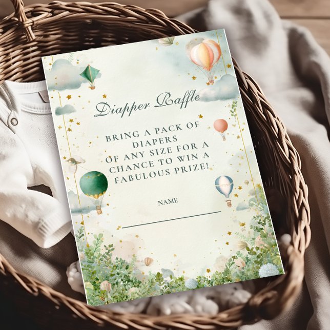 Dreamy Watercolor Balloon Diapper Raffle  Enclosure Card (Creator Uploaded)