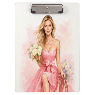 Dreamy Watercolor Bride Clipboard