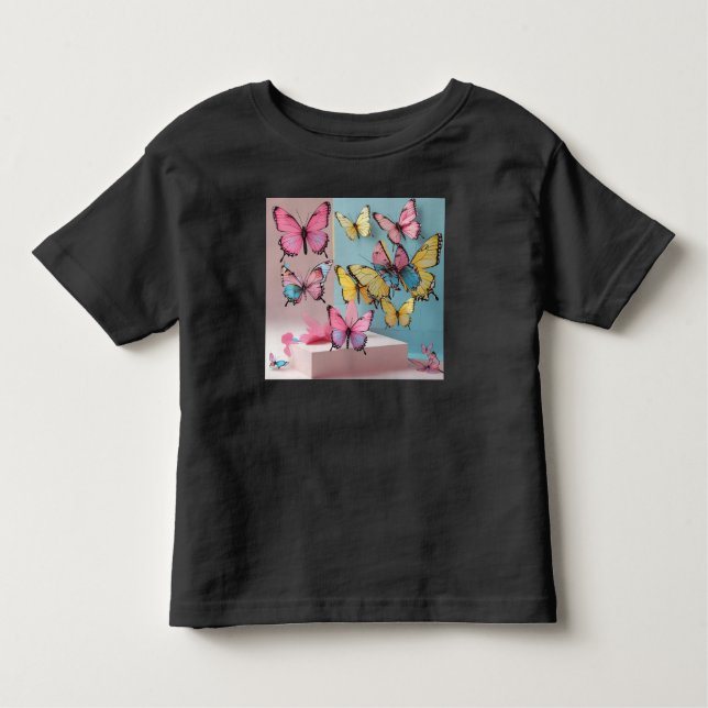 Dreamy Watercolor Butterfly T-Shirt for Toddler (Front)