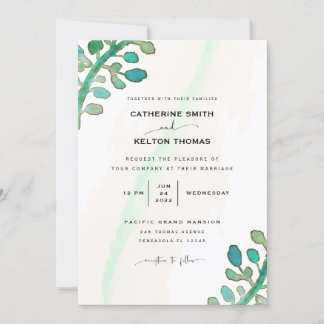 Dreamy Watercolor Elegant Greenery Wedding Invitat Invitation