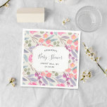 Dreamy Watercolor Floral | Baby Shower Napkin<br><div class="desc">These trendy baby shower napkins are a must have for any mummy-to-be. The template wording can easily be changed by using the "personalise this template" section, or for more advanced settings please use the "customise" button to change font style, colours, arrangements and more. If you would like any other elements...</div>