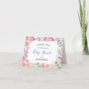 Dreamy Watercolor Floral   Baby Shower Thank You