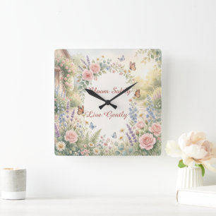 Dreamy Watercolor Floral Personalised Clock