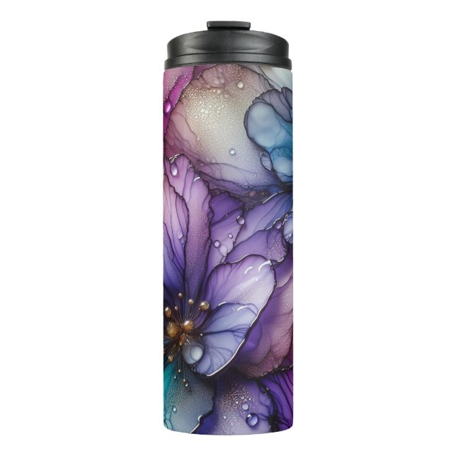 Dreamy Watercolor Floral Thermal Tumbler  (Front)