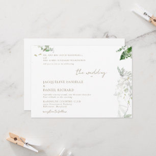 Dreamy Watercolor Foliage Both Parents Wedding II Invitation