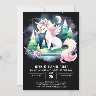 Dreamy Watercolor Horse Birthday Invitation