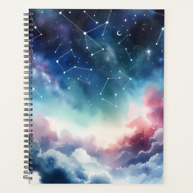 Dreamy Watercolor Night Sky Planner (Front)