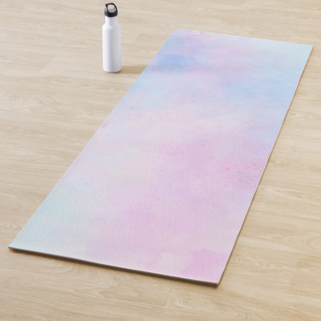 Dreamy Watercolor Pink Blue Turquoise Yoga Mat (In Situ)