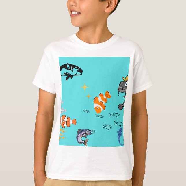 Dreamy Watercolour Fish T-Shirt Design (Front)