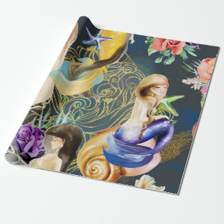 Dreamy watercolour Mermaid   Wrapping Paper
