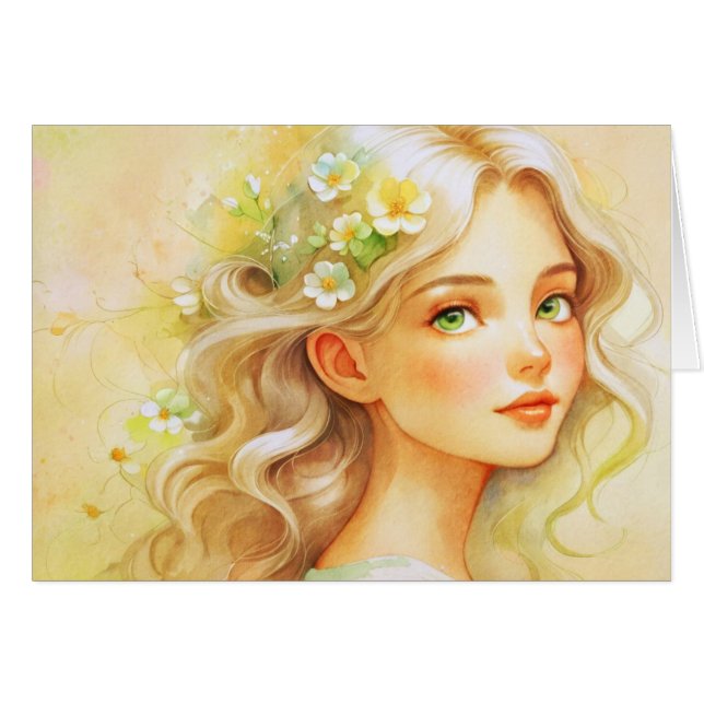 Dreamy watercolour  portrait  (Front Horizontal)