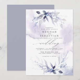 Dreamy Wedding Watercolor Lilac Invitation