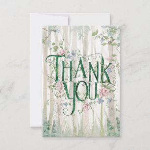Dreamy Whimsical Woods Woodland Thank You Card