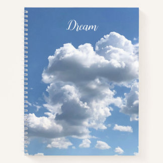 Dreamy White Clouds Photo Large Spiral Notebook