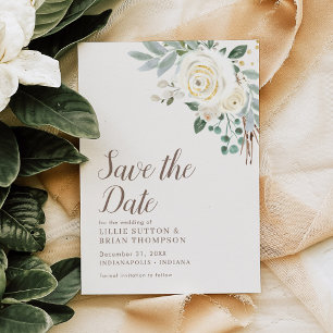 Dreamy White Floral Save The Date