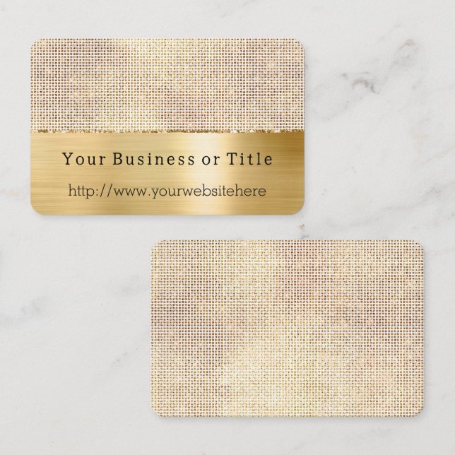 Dreamy White Glitzy Gold Sparkle Business Card (Front/Back)