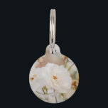 Dreamy White Rose Flowers Photo And Pet's Info Pet Tag<br><div class="desc">A dreamy photo of white roses on one side with two personalizable text areas on the reverse for your pet’s name and contact number. A romantic floral style that adds charm and beauty to your pet’s everyday look while helping keep them safe.</div>