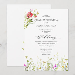 Dreamy Wild flower Wedding Invitation