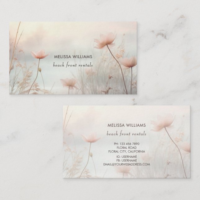 Dreamy Wildflowers Logo Business Card (Front/Back)