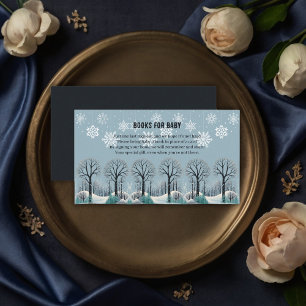 Dreamy Winter Forest Snowflakes Baby Shower Enclosure Card