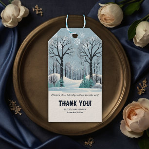 Dreamy Winter Forest Snowflakes Baby Shower Gift Tags