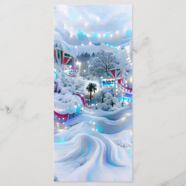 Dreamy Winter Wonderland Lights Bookmark  Menu (Front)